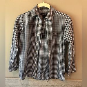 Navy and White Gingham Button Down